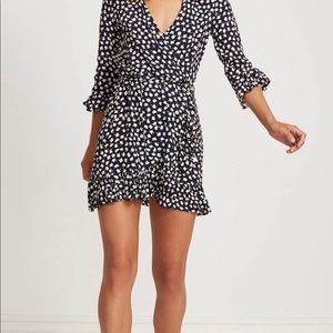 Faithfull the brand Carmel floral navy wrap dress